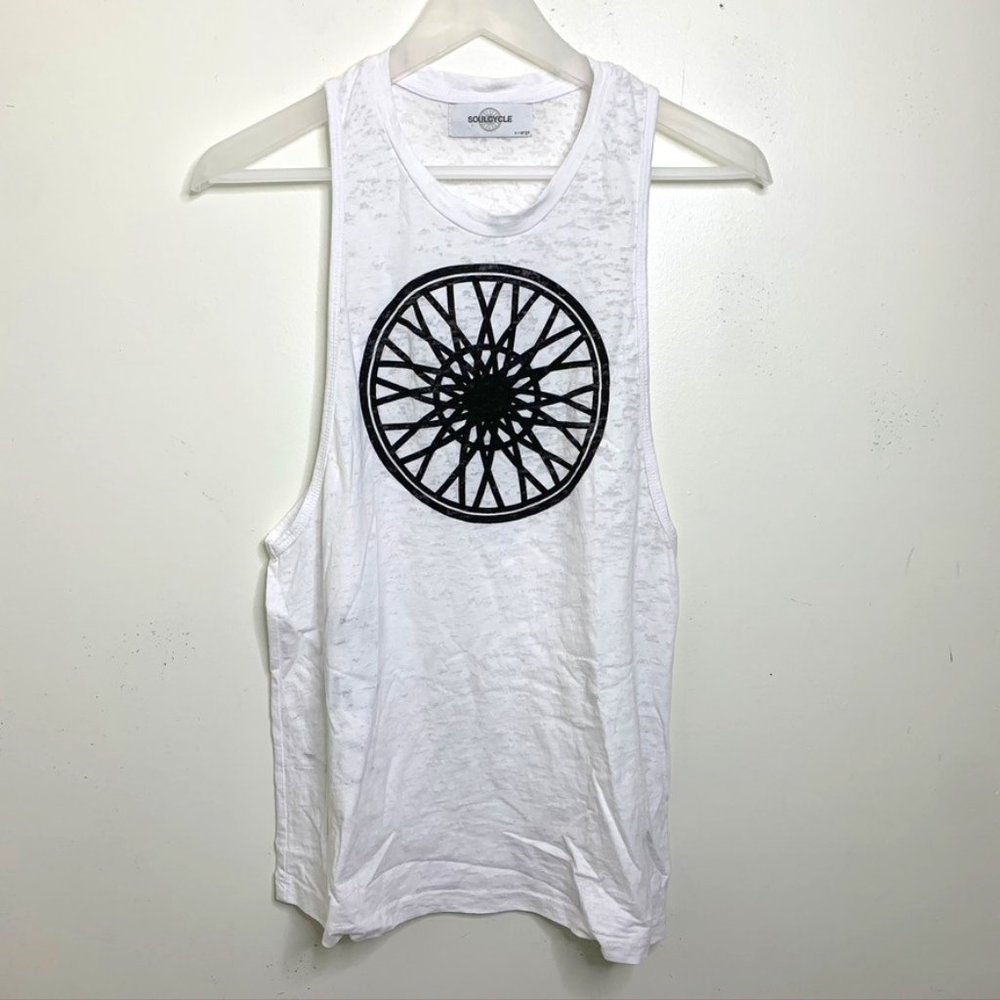 5/$25 soulcycle white muscle tee